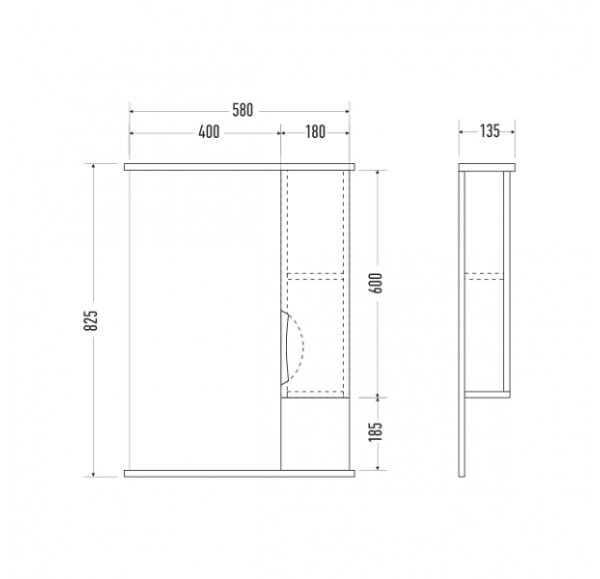 Зеркало-шкаф Mirsant Камилла L 60*82 УТ000008480