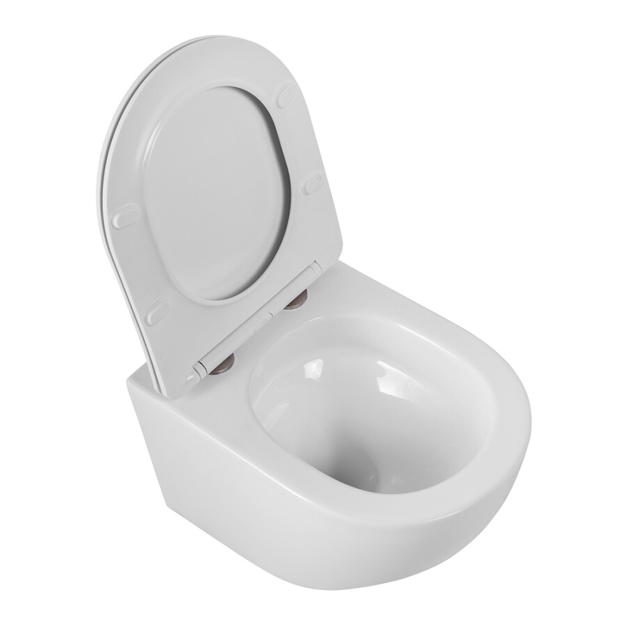 Унитаз подвесной безободковый со смывом Торнадо, с крышкой-сиденьем BB046CH-TOR/SC