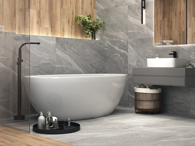 Керамогранит Cersanit Manzolino серый ректификат 60x120 A17440