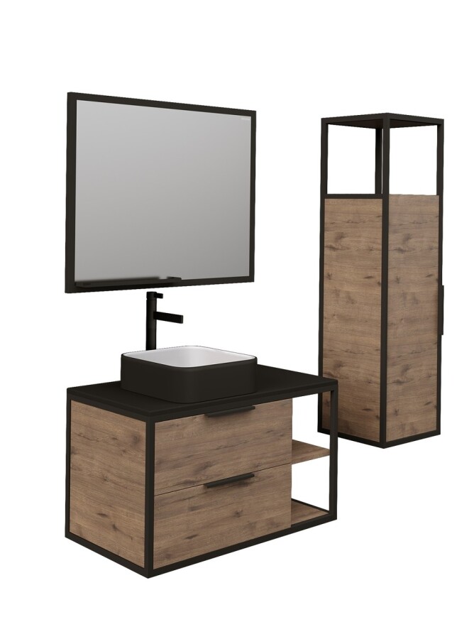 Раковина Grossman Color GR-4042BW (385х385х140) черная,белая внутри,1 место