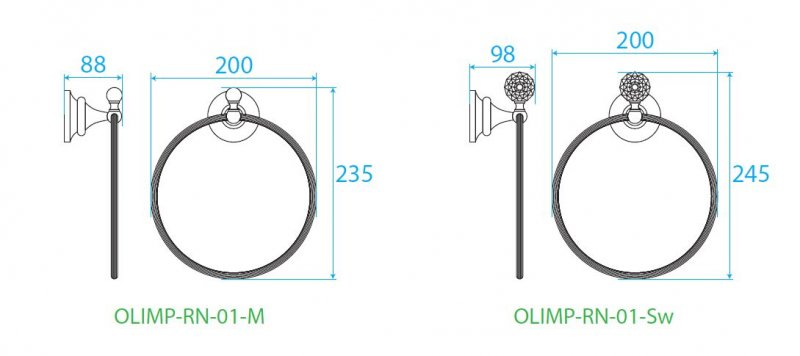Cezares Olimp полотенцедержатель золото OLIMP-RN-03/24-M