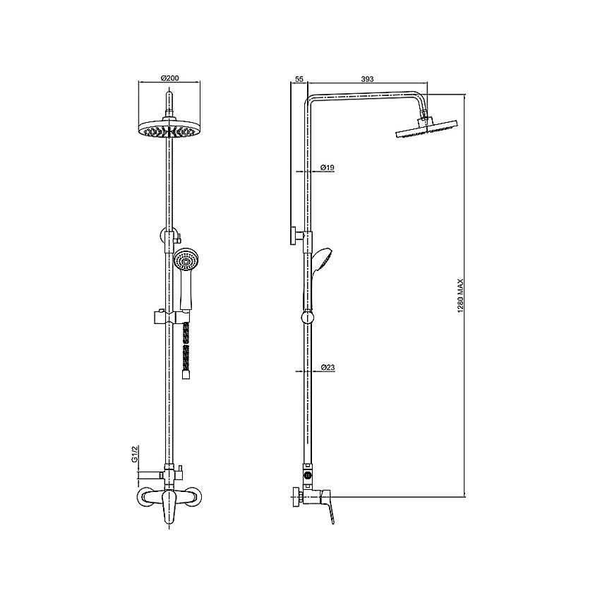 Bravat Opal C F6125183CP-A1-RUS Душевая система с изливом