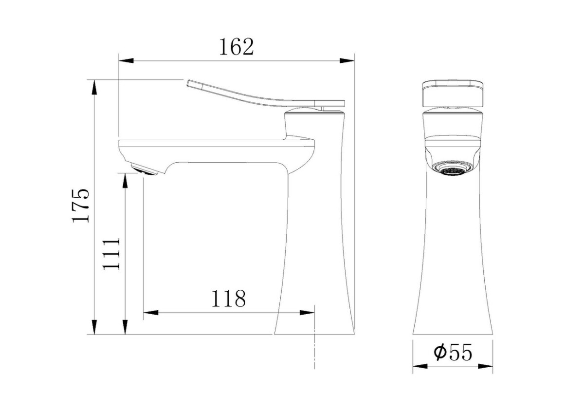Смеситель для раковины Grossman Advans 510.K35.09.210 черный матовый,1 место