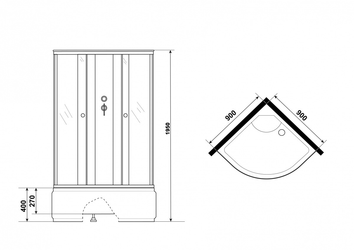 Niagara Eco Душевая кабина 90x90 Тропик E90/40/MT/BKT