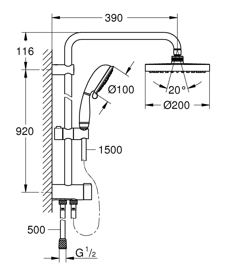 Grohe Tempesta душевая система 26454001