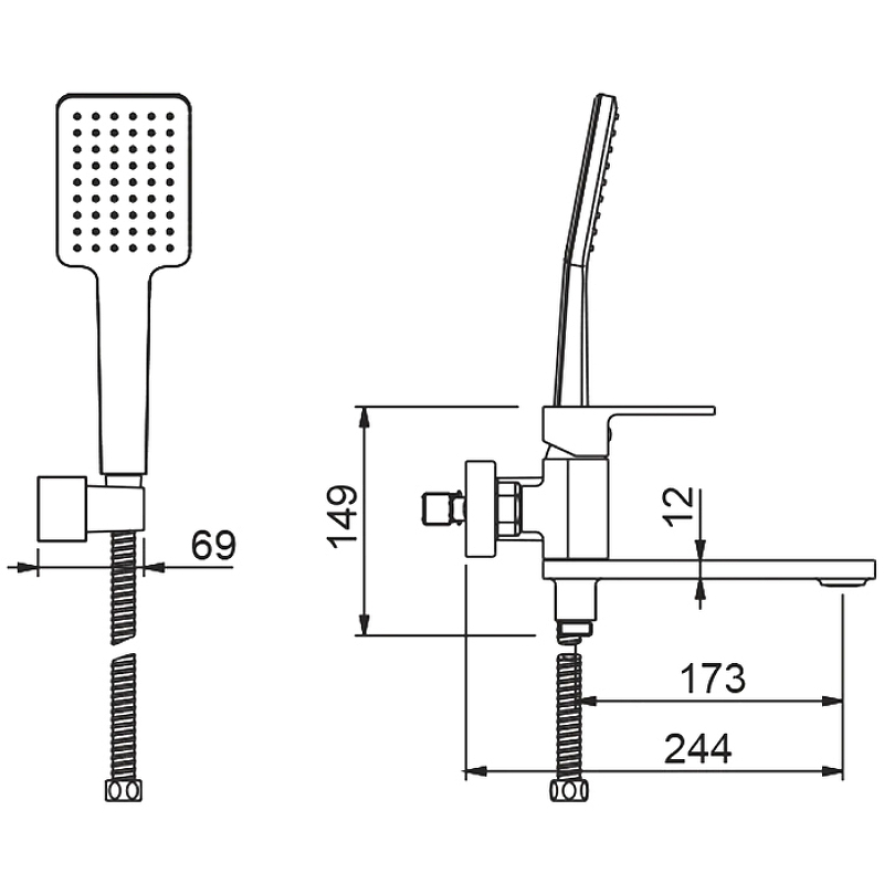 Смеситель для ванны Gappo G3283-8