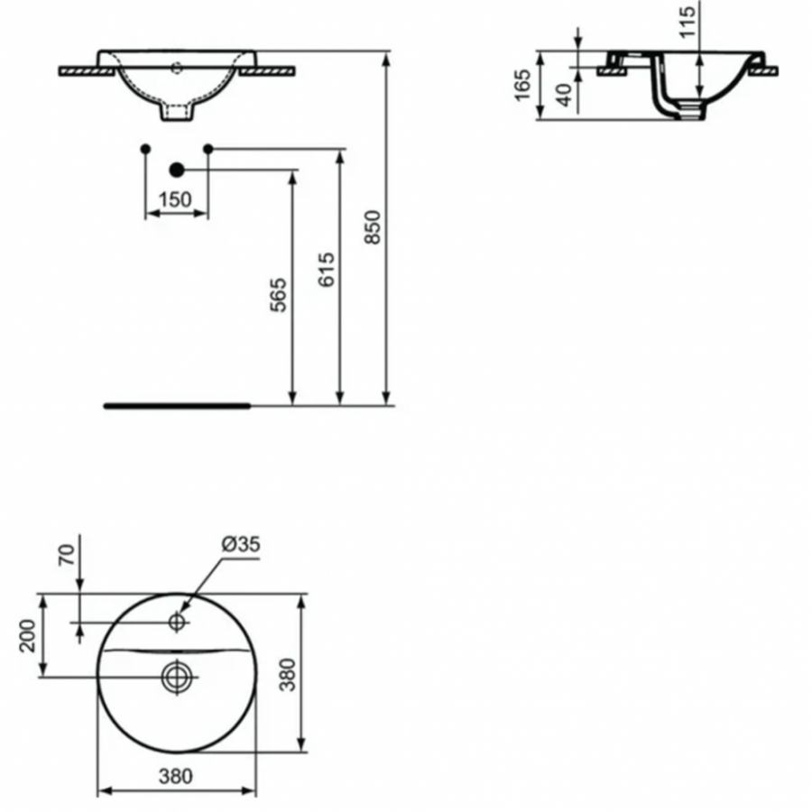 Ideal Standard Connect раковина 38 см E504101