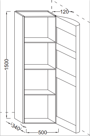 Jacob Delafon Presqu'ile EB1115D-G1C подвесной шкаф-колонна правосторонний цвет белый 50x34x150