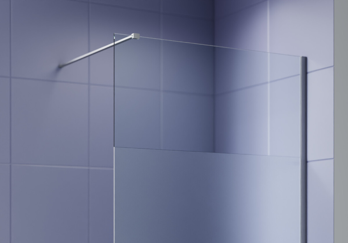 Aquatek AQ.WI.100.3CH Душевая перегородка Walk In 100см с держателем 1200мм хром прозрачное+матовое