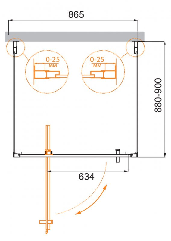 Cezares Molveno душевой уголок 90х90 см MOLVENO-BA2-90/90-C-Cr-IV