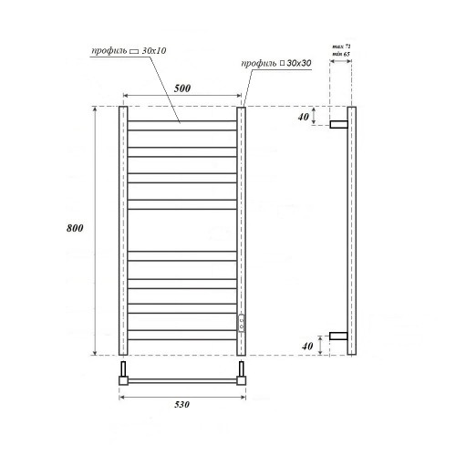 Point Меркурий полотенцесушитель электрический 50х80 PN83858W