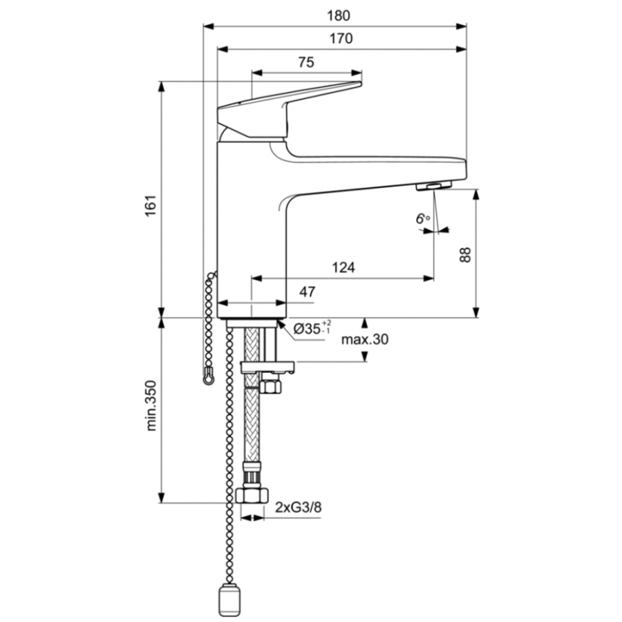 Ideal Standard Ceraplan смеситель для раковины BD223AA