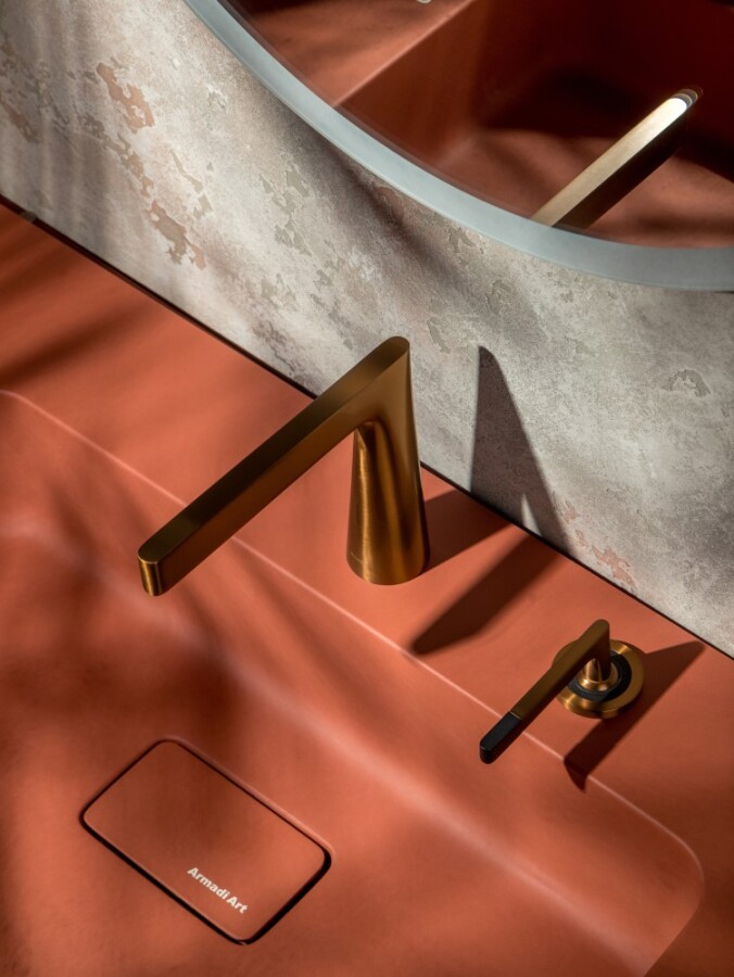 Смеситель для раковины 2х-позиционный Boheme Duo Copper Brushed 161-CB