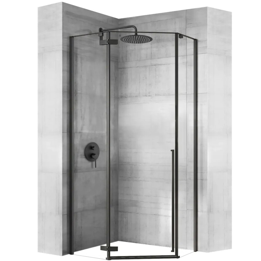 Душевое ограждение Loranto NEO 100x100x195 прозрачное стекло 8 мм профиль черный CS-22107-100B