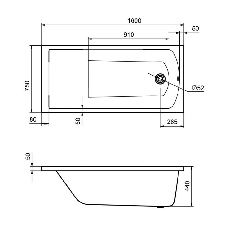 Santek Фиджи 160*75 ванна акриловая прямоугольная 1.WH50.1.597