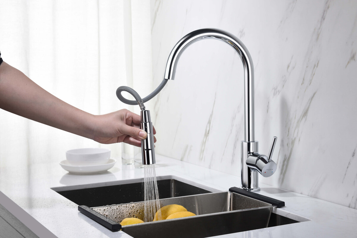 Aquatek Европа Смеситель для кухни 2 jet с вытяжным изливом AQ1384CR
