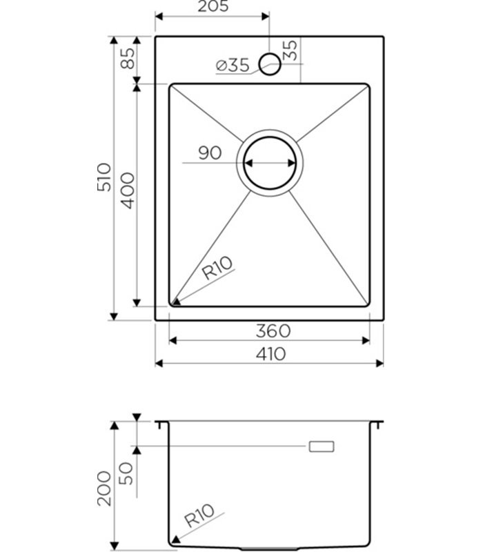 Omoikiri Akisame 41-IN 4973056 кухонная мойка нержавеющая сталь 41х51 см