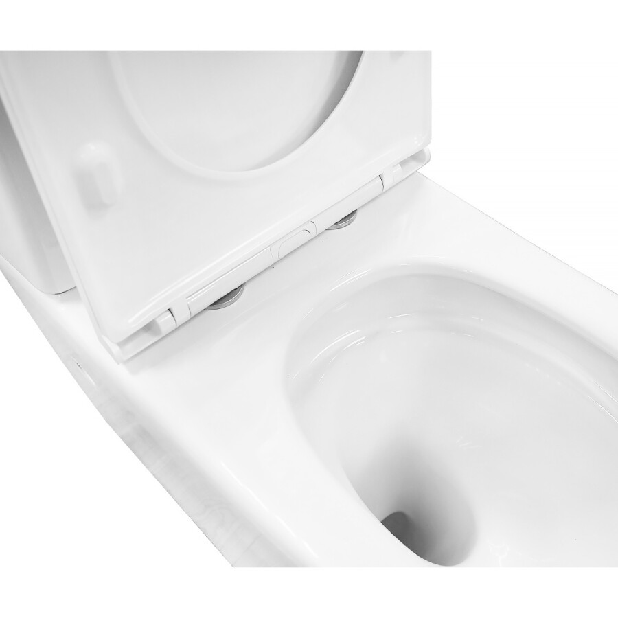 Унитаз-компакт Azario Verona 360х660х800, напольный, безободковый, система смыва "Торнадо", в комплекте с быстросъемным сиденьем микролифт AZ-8301