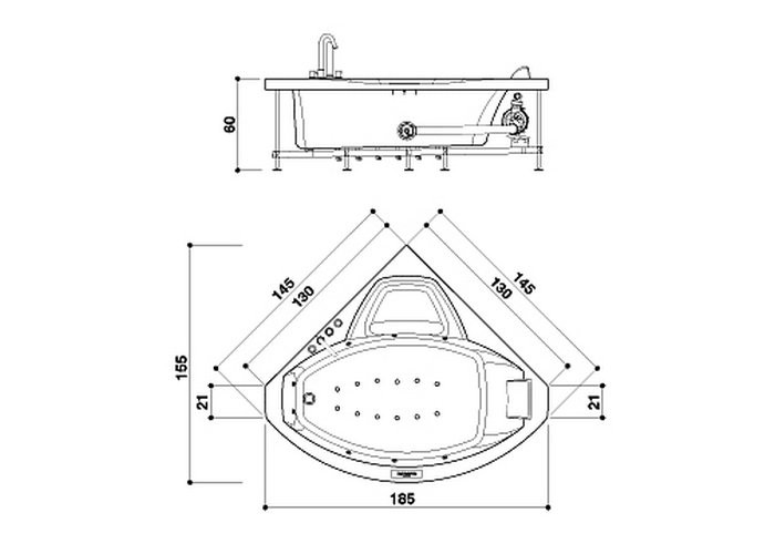 Акватек Ума EKR-F0000063 панель фронтальная к ванне 145x145 см