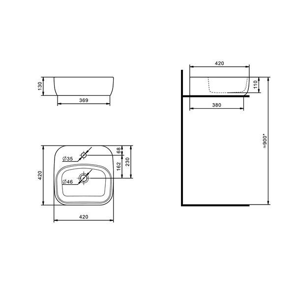 Раковина Santek Одри Soft 420х420 1WH501709