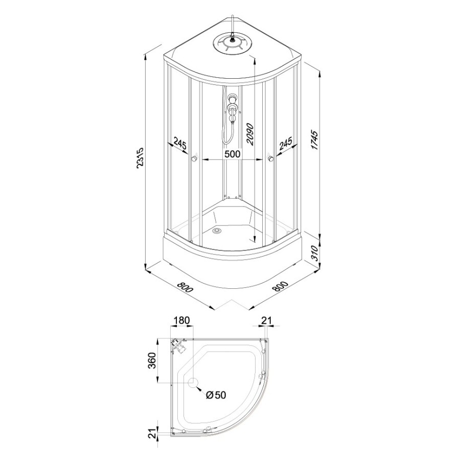 Triton Душевая Кабина Вельвет 80*80 В Щ0000064623