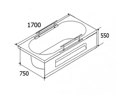 Ванна акриловая Appollo TS1702Q 170x75 см прямоугольная