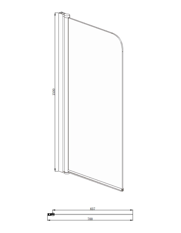 Azario Merrit NF6211 BLACK 70x150 шторка на ванну