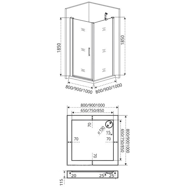 Bas Fantasy CR-100-F-CH душевое ограждение 100*100*185 ФА00007
