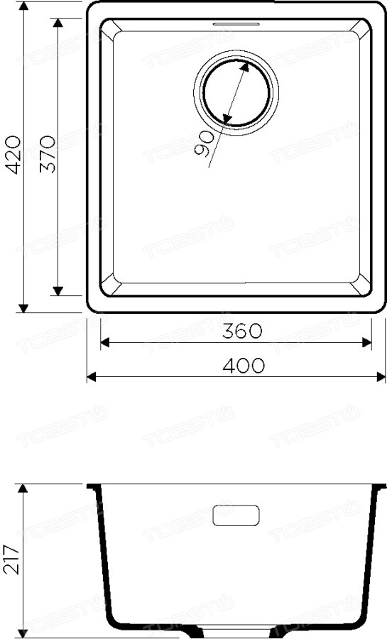 Omoikiri Kata 40-U-DC 4993395 кухонная мойка аrtgranit темный шоколад 40х42 см