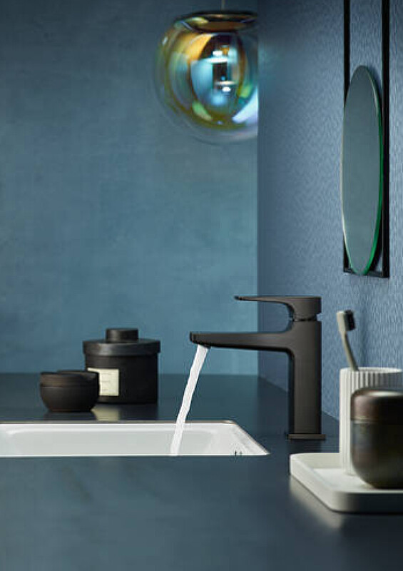 Hansgrohe Metropol Смеситель для раковины 110 однорычажный с рычаговой рукояткой хром-черный матовый 32507340