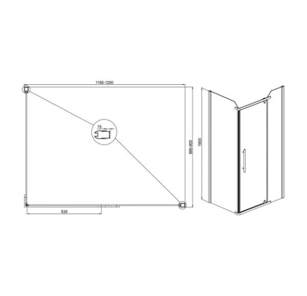 Mirsant Quadro душевое ограждение 120*90*190 УТ000004853