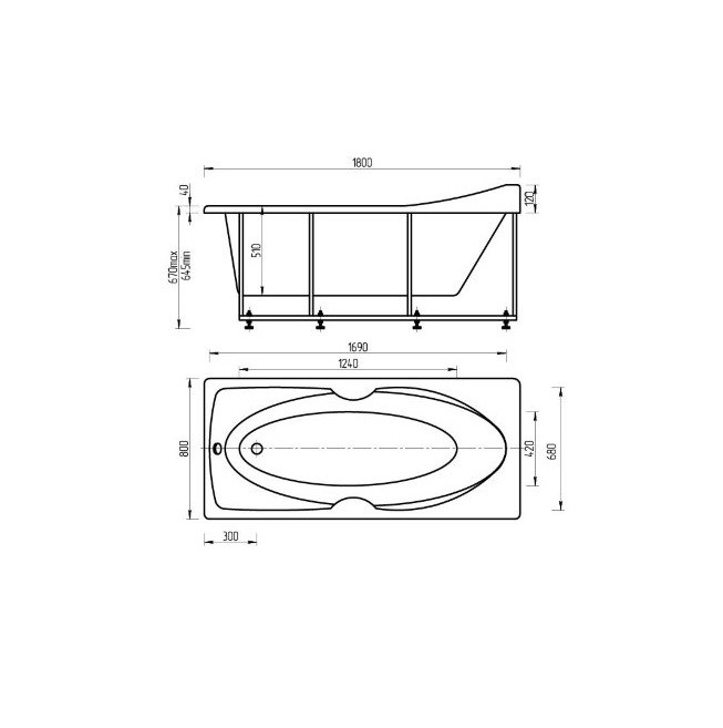 Акватек Европа 180*80 ванна акриловая EVR180-0000041