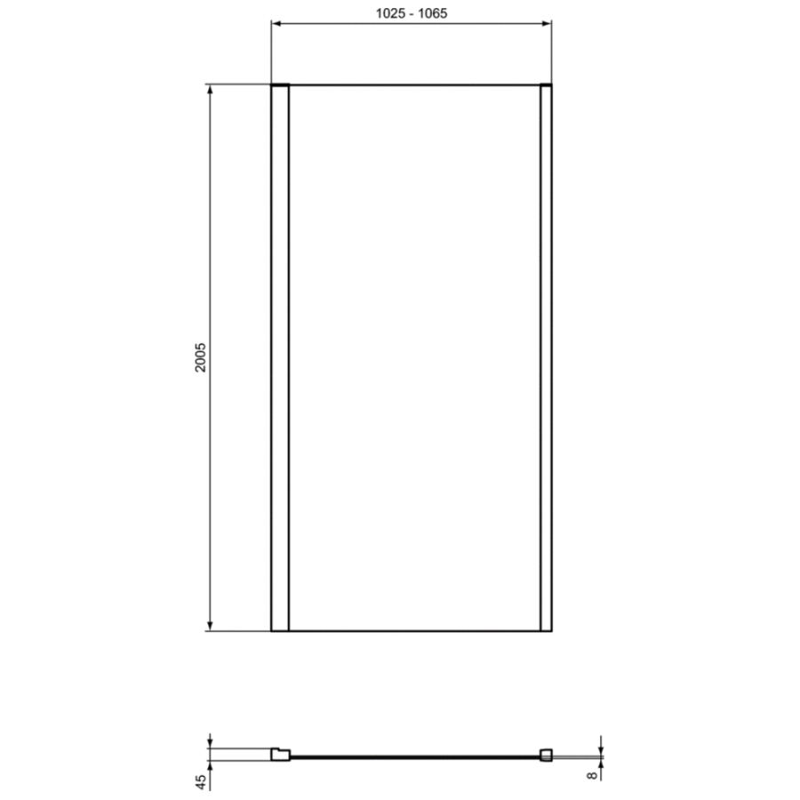 Ideal Standard I.Life фиксированная панель 105 см T4867EO