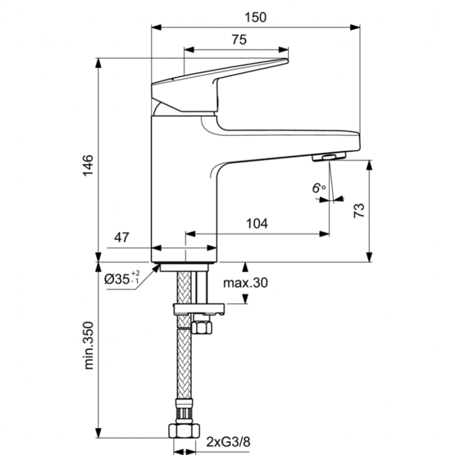 Ideal Standard Ceraplan смеситель для раковины BD209AA