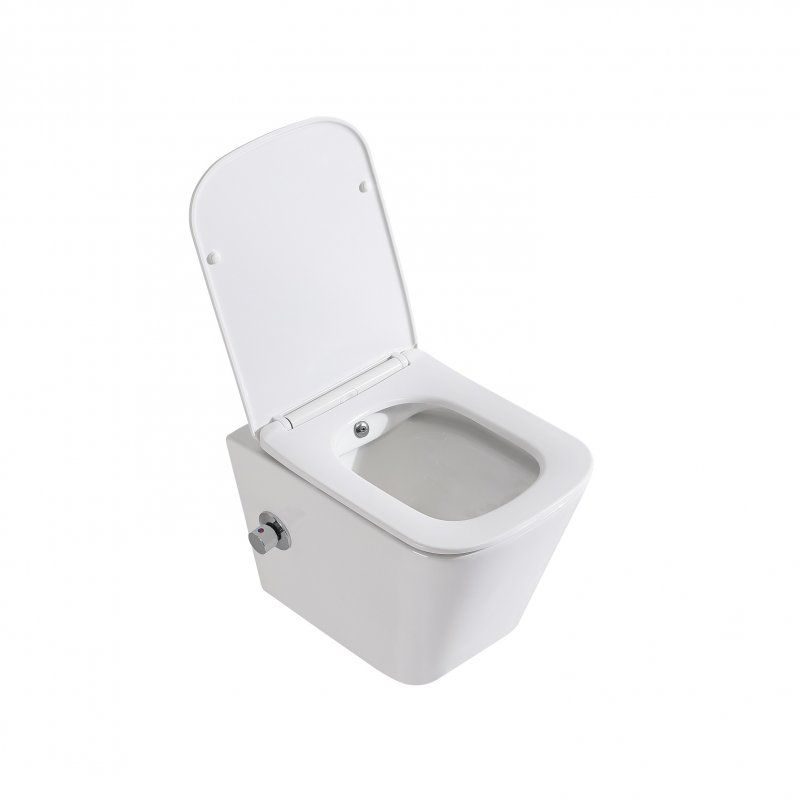 BelBagno унитаз подвесной с функцией биде и смесителем BB3103CHR-BS/SC