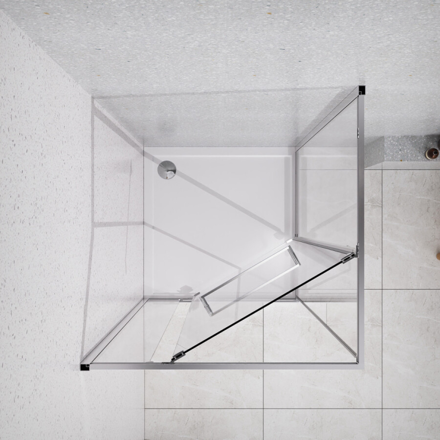 Душевое ограждение Azario Monako 900х900х1950 сдвижная дверь, прозрачное стекло 6 мм, профиль хром AZ-L47-90-CH-CL