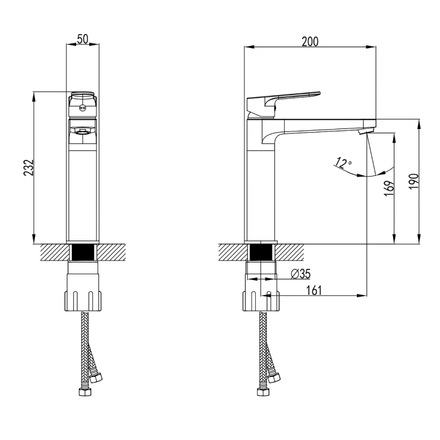 Azario Elvis смеситель для раковины хром AZ-WWK168X55C