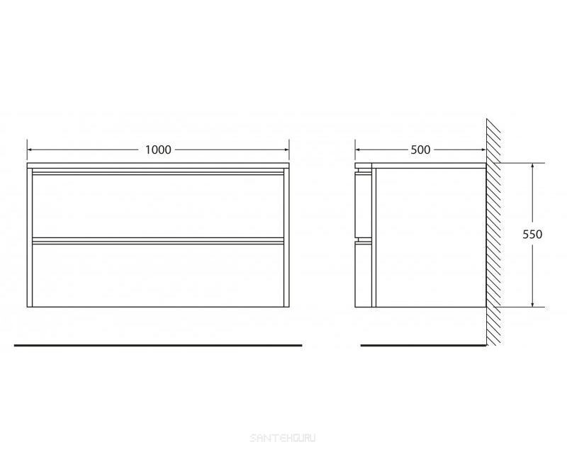 BelBagno PROSPERO BB1000DVC/BL тумба под раковину BB1000DVB подвесная