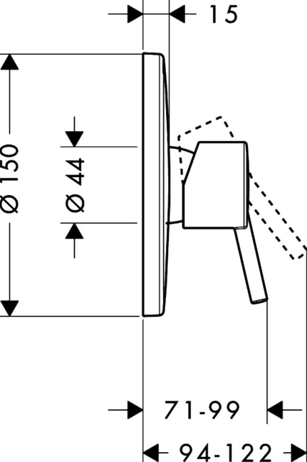 Hansgrohe 32675000S Set HG Talis S смеситель для душа (32675000+01800180) Хром