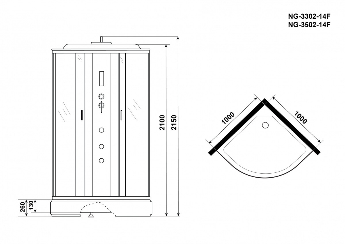 Niagara Classic NG 3502-14F Душевая кабина 100x100 35021434F