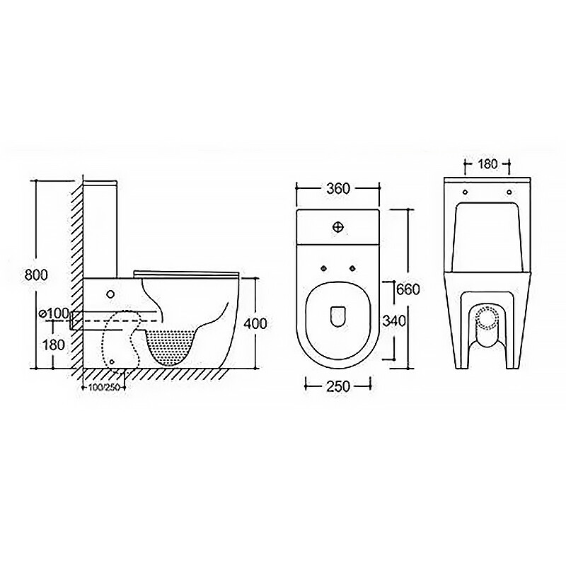 Унитаз-компакт Azario Verona 360х660х800, напольный, безободковый, система смыва "Торнадо", в комплекте с быстросъемным сиденьем микролифт AZ-8301