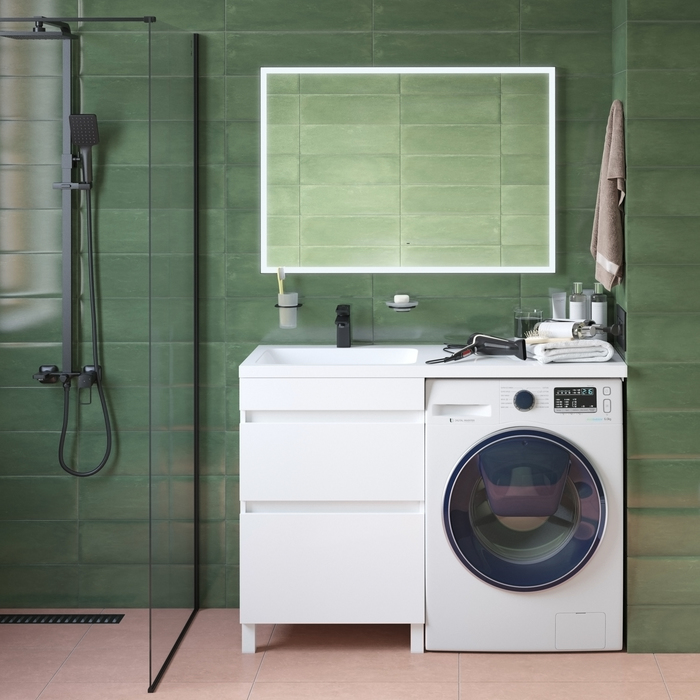 Iddis Optima Home тумба 120 см с раковиной левая для стиральной машины OPH12LBi95K