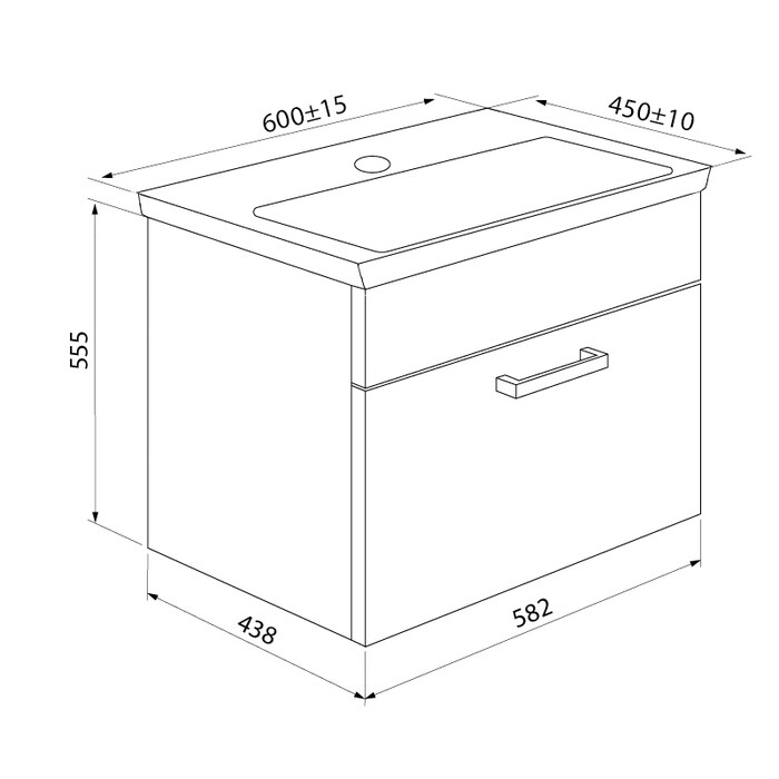 Iddis Mirro 60 тумба с раковиной MIR60W0i95K подвесная