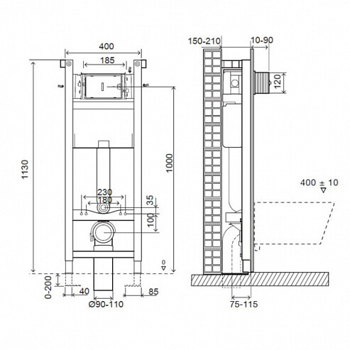 Jacob Delafon Elite E21755RU-00 унитаз подвесной c инсталляцией