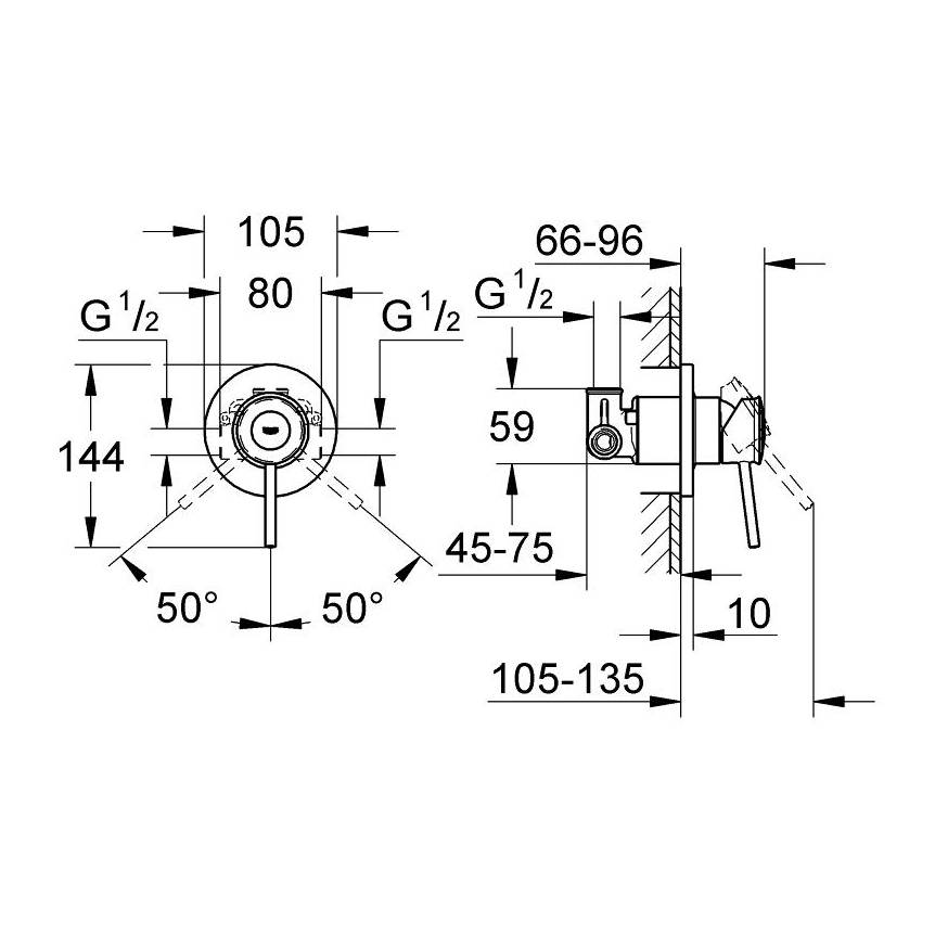 Grohe BauClassic набор для гигиенического душа 124434