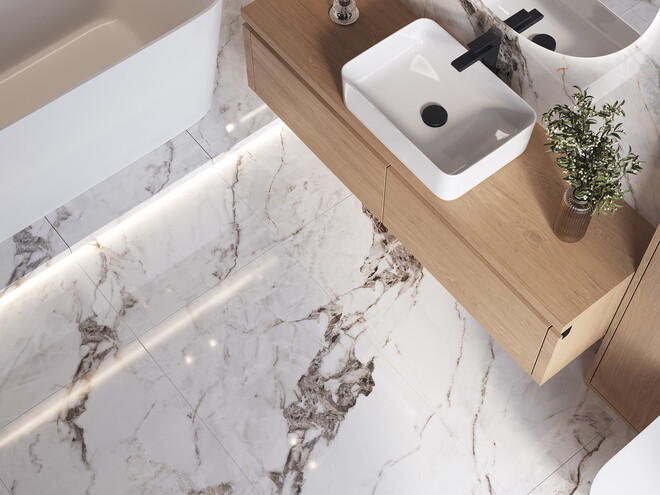 Керамогранит Cersanit Crema полированный белый ректификат 60x120 A17420