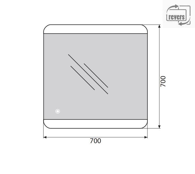 Зеркальное полотно BelBagno 70*70 SPC-CEZ-700-700-LED-TCH