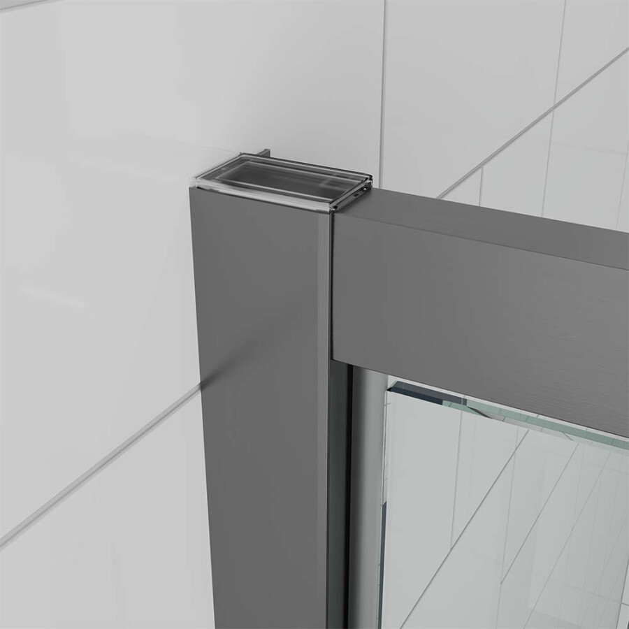 Душевой угол Veconi Ottimo P30SP GR (70×100×190) распашная, профиль брашированный графит, стекло прозрачное OP30GR-SP-70100-01-C9
