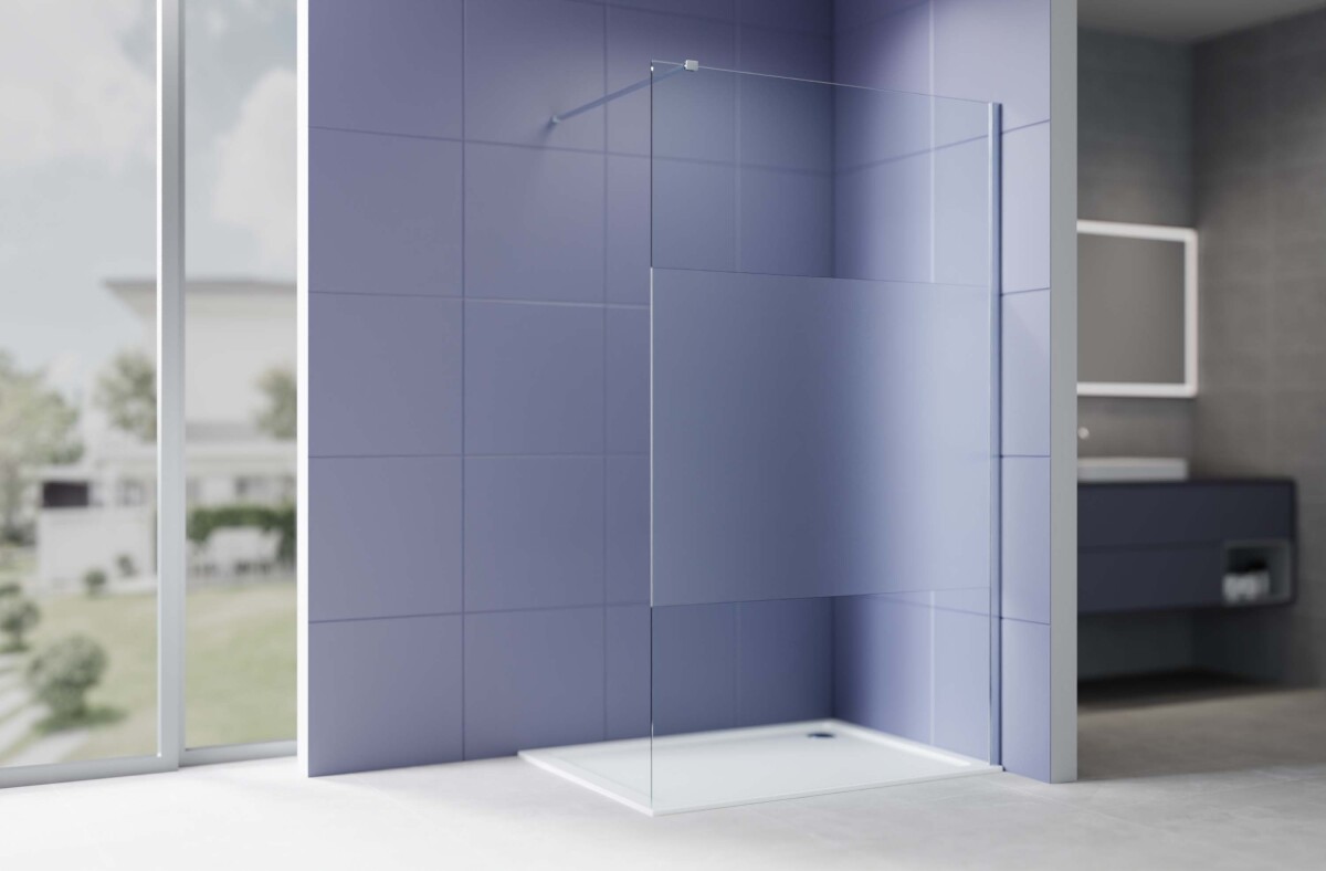 Aquatek AQ.WI.100.3CH Душевая перегородка Walk In 100см с держателем 1200мм хром прозрачное+матовое