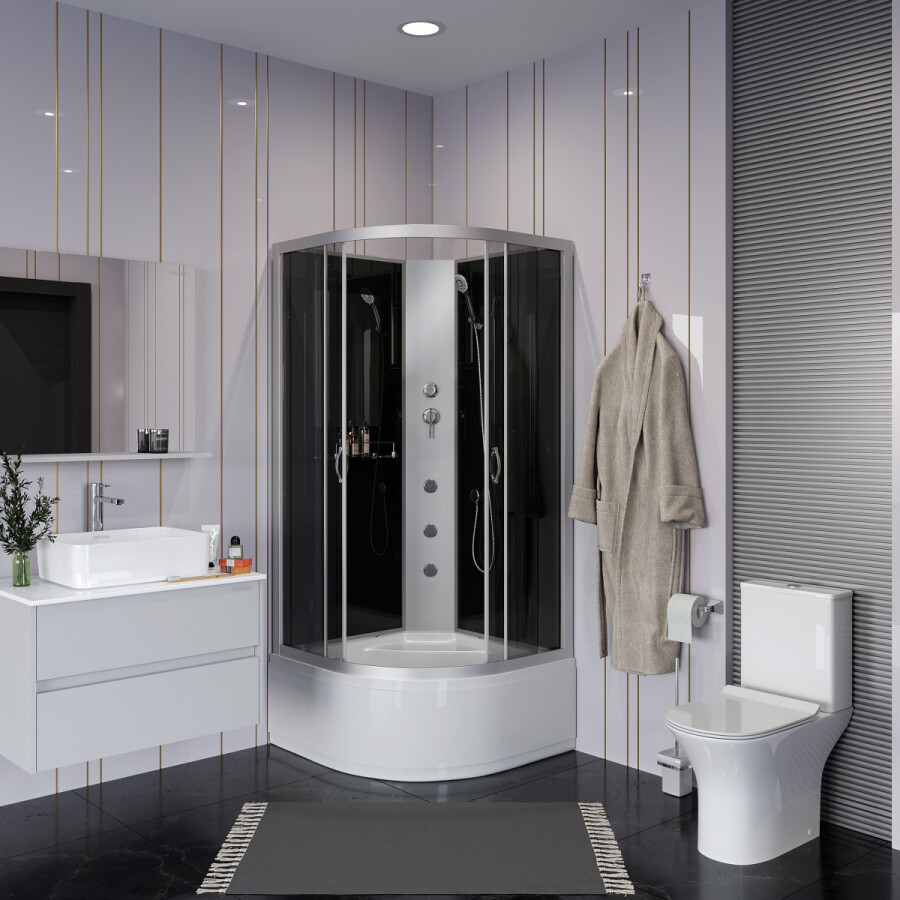 Niagara NG 2509-14BKG Душевая кабина 100x100 Без крыши с гидромассажем 25091434BKG